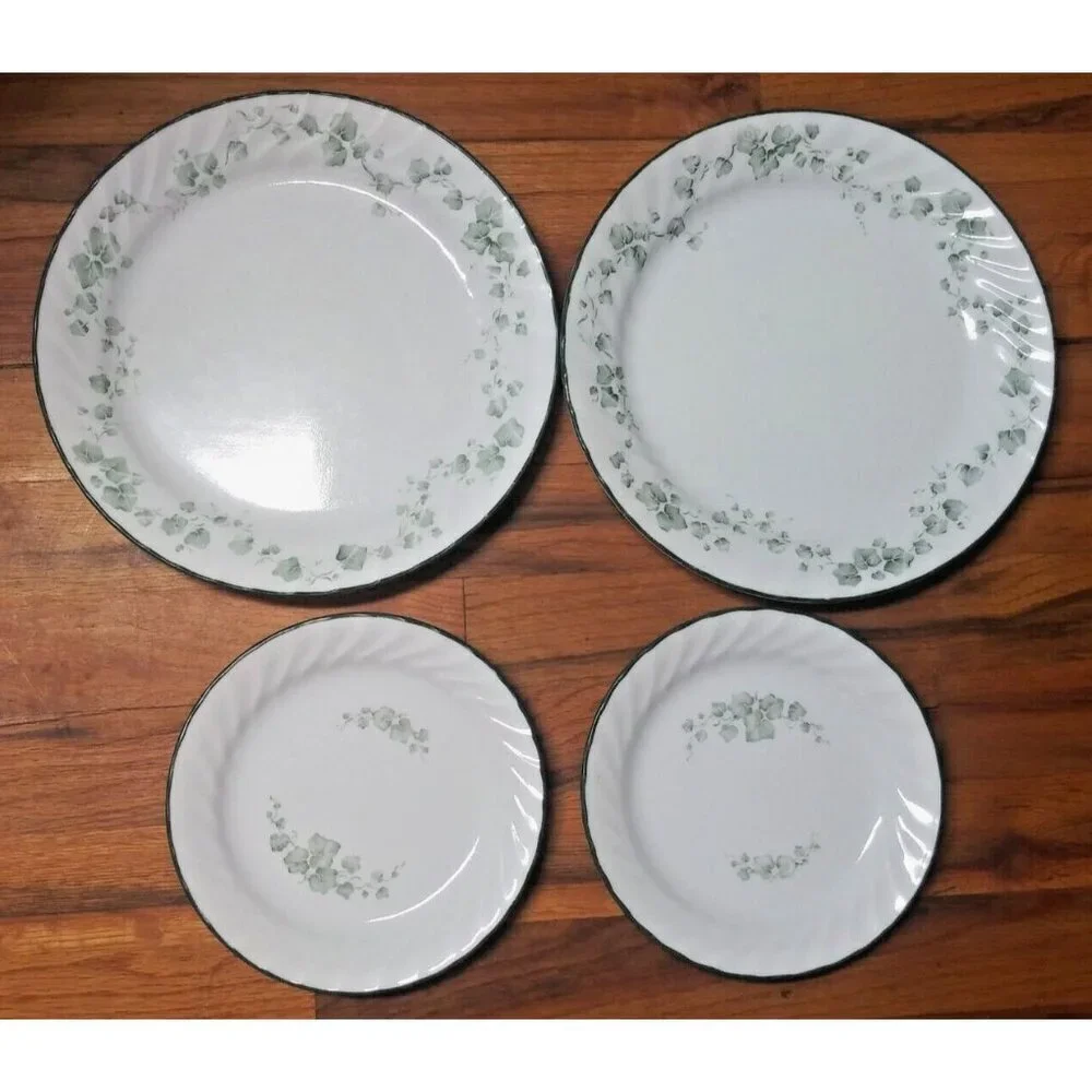 4 pieces Corelle By Corning Callaway Ivy Swirl 2 Dinner Plates 2 salad plates GC